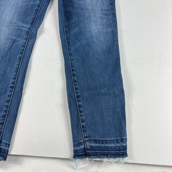 Denim Forum Jean Women 28x24 Nico Mid Rise Skinny Crop Blue Stretch Denim Tag 28 - Picture 7 of 16